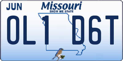 MO license plate OL1D6T