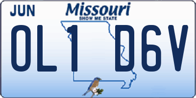 MO license plate OL1D6V