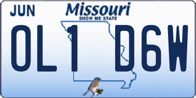 MO license plate OL1D6W