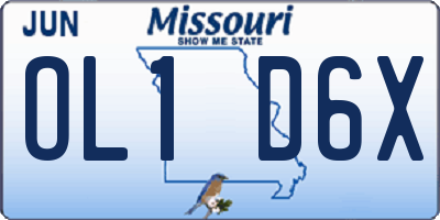 MO license plate OL1D6X
