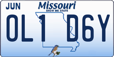 MO license plate OL1D6Y