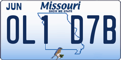 MO license plate OL1D7B