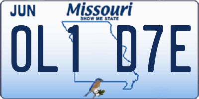 MO license plate OL1D7E