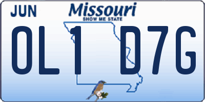 MO license plate OL1D7G