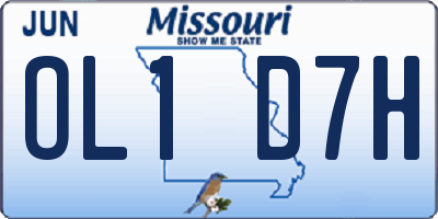 MO license plate OL1D7H