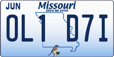 MO license plate OL1D7I