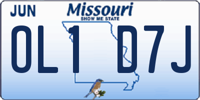 MO license plate OL1D7J