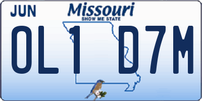 MO license plate OL1D7M