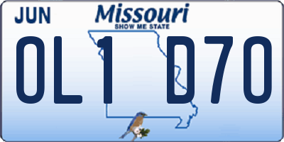 MO license plate OL1D7O