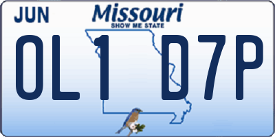MO license plate OL1D7P