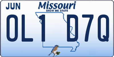 MO license plate OL1D7Q