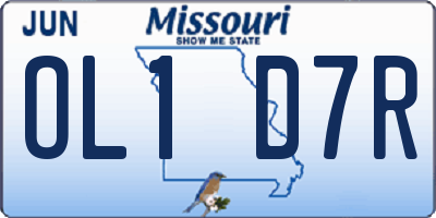 MO license plate OL1D7R