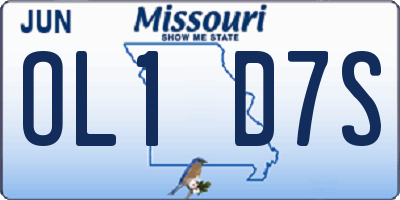MO license plate OL1D7S