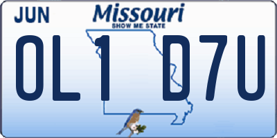 MO license plate OL1D7U