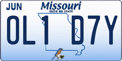 MO license plate OL1D7Y