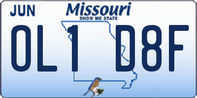 MO license plate OL1D8F