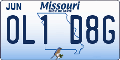 MO license plate OL1D8G