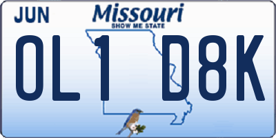 MO license plate OL1D8K