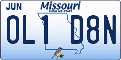 MO license plate OL1D8N