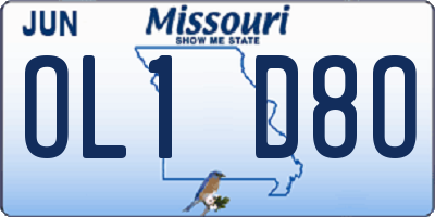 MO license plate OL1D8O