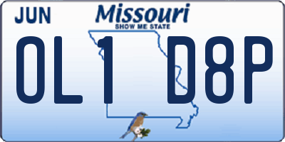 MO license plate OL1D8P