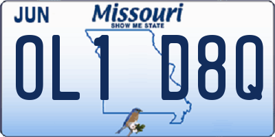MO license plate OL1D8Q