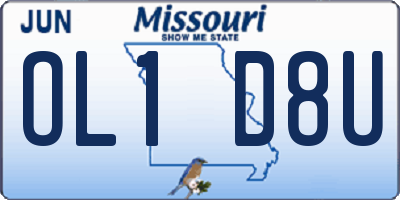 MO license plate OL1D8U