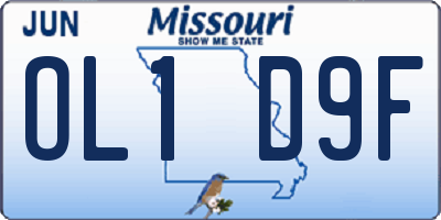 MO license plate OL1D9F