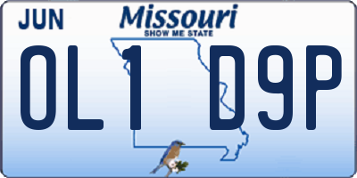 MO license plate OL1D9P