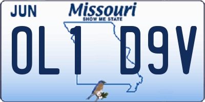MO license plate OL1D9V