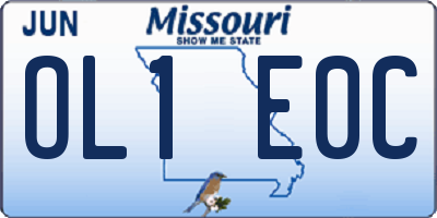 MO license plate OL1E0C