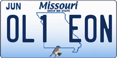 MO license plate OL1E0N