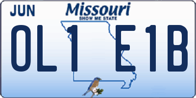 MO license plate OL1E1B