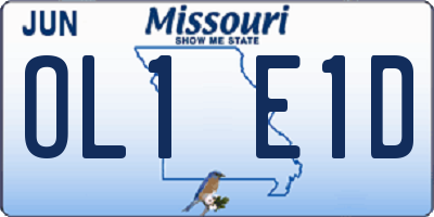 MO license plate OL1E1D