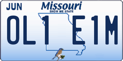 MO license plate OL1E1M