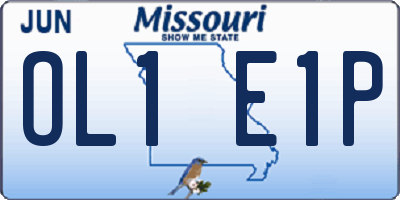 MO license plate OL1E1P