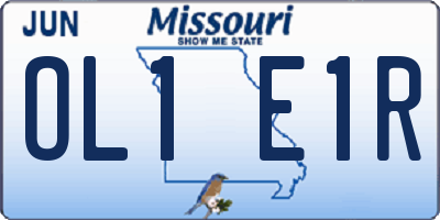 MO license plate OL1E1R