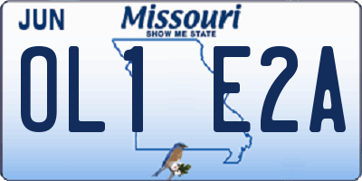 MO license plate OL1E2A