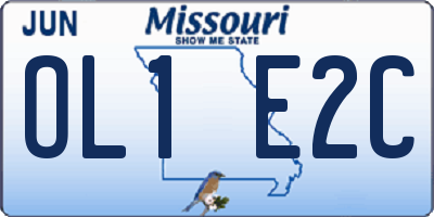 MO license plate OL1E2C