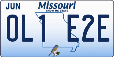 MO license plate OL1E2E
