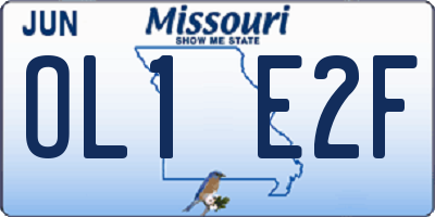 MO license plate OL1E2F