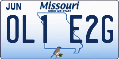 MO license plate OL1E2G