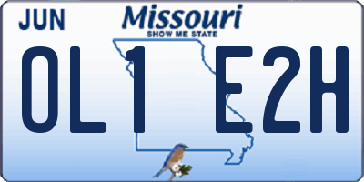 MO license plate OL1E2H