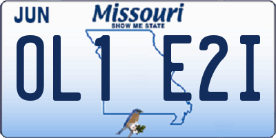 MO license plate OL1E2I