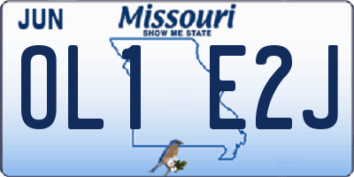 MO license plate OL1E2J
