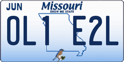 MO license plate OL1E2L