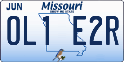 MO license plate OL1E2R