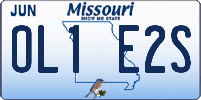 MO license plate OL1E2S