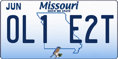 MO license plate OL1E2T