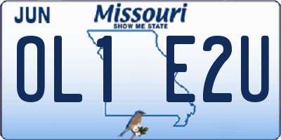 MO license plate OL1E2U